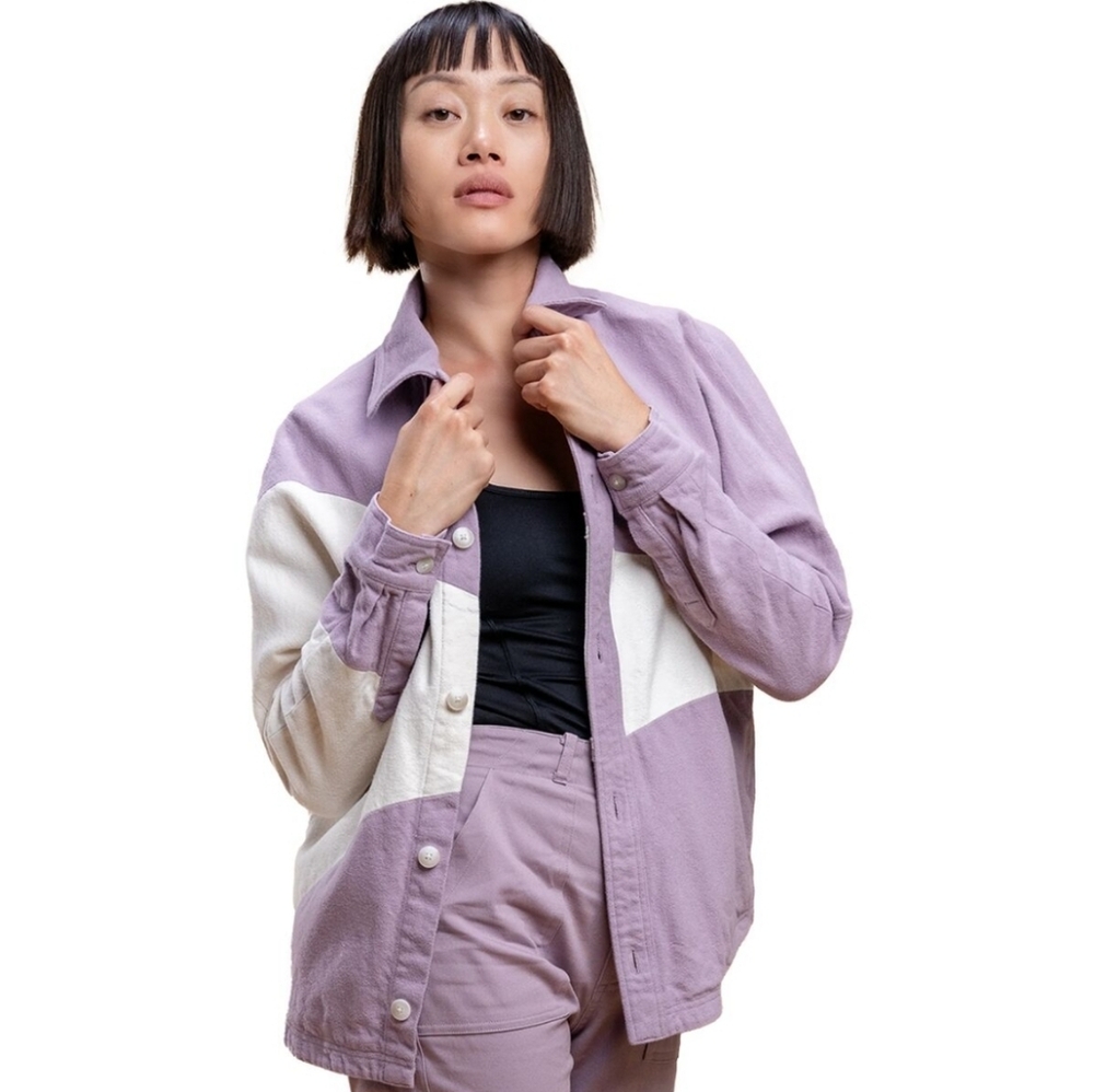 Wondery Arriva Purple Button Up Shirt Jacket Women's Small Outdoor